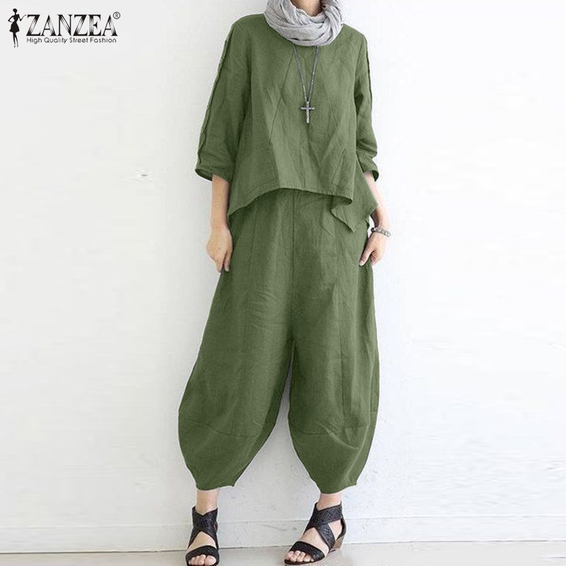 ZANZEA Set Đồ 2 Món Phong Cách Châu Âu Vintage Cho Nữ 3/4