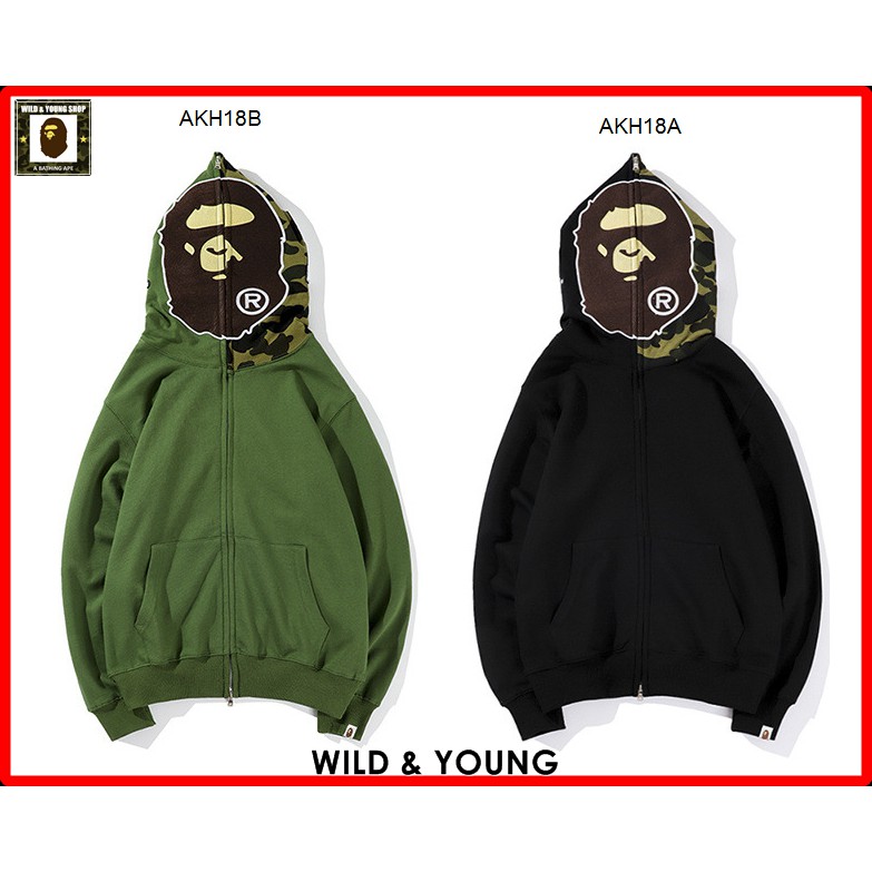 HOT SALE 2020 - Áo khoác Cá Mập BAPE Big Man Head Hoodie (AKH18)