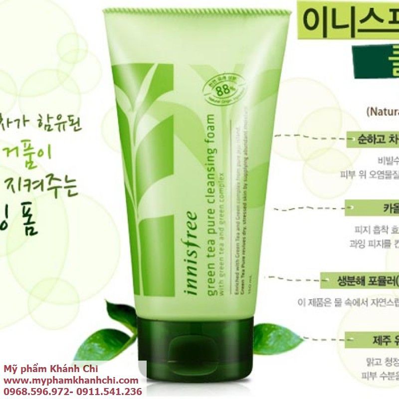 SỮA RỬA MẶT INNISFREE GREEN TEA PURE CLEANSING FOAM