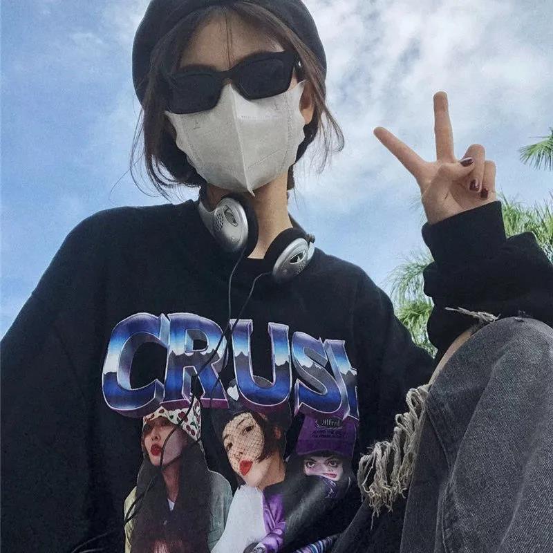 NRVP Áo Thun Nữ Dài Tay Cổ Tròn Thời Trang Hàn