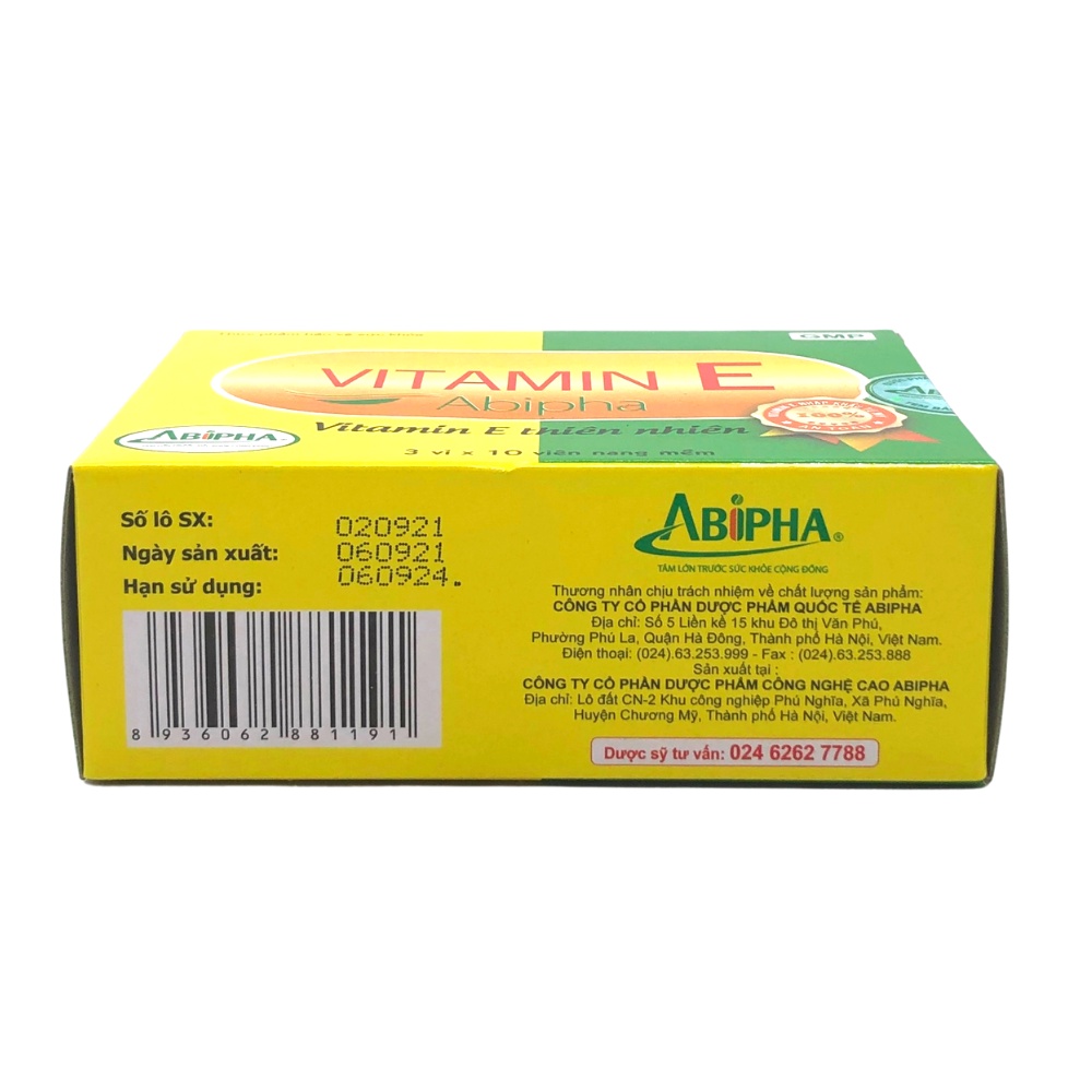 ✅ Vitamin E Abipha hộp 30 viên
