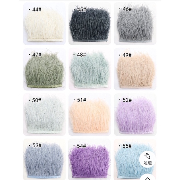 Lông vũ ,lông đà điểu ,phụ kiện may mặc kích thước 10-15cm đủ màu