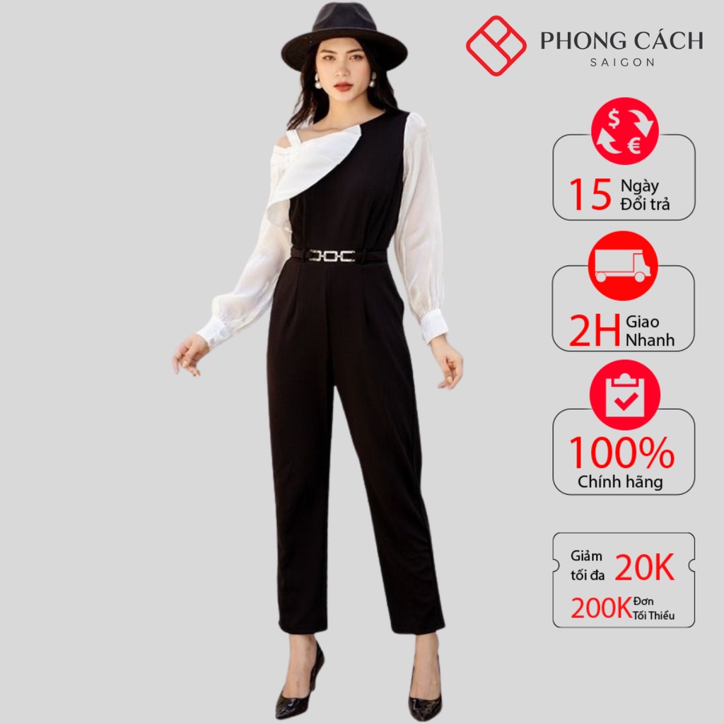 Jumpsuit thiết kế tiểu thư cao cấp SJ872- Phong Cách SAIGON