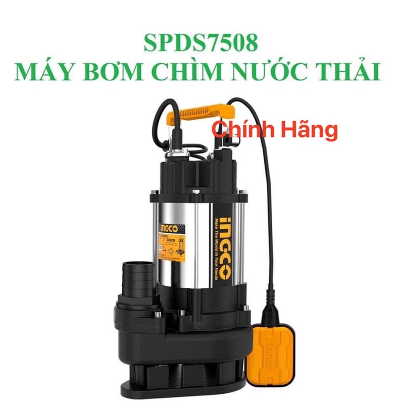 INGCO Máy bơm chìm nước thải 750W ( 1.0HP ) SPDS7508 (Cam kết Chính Hãng 100%)