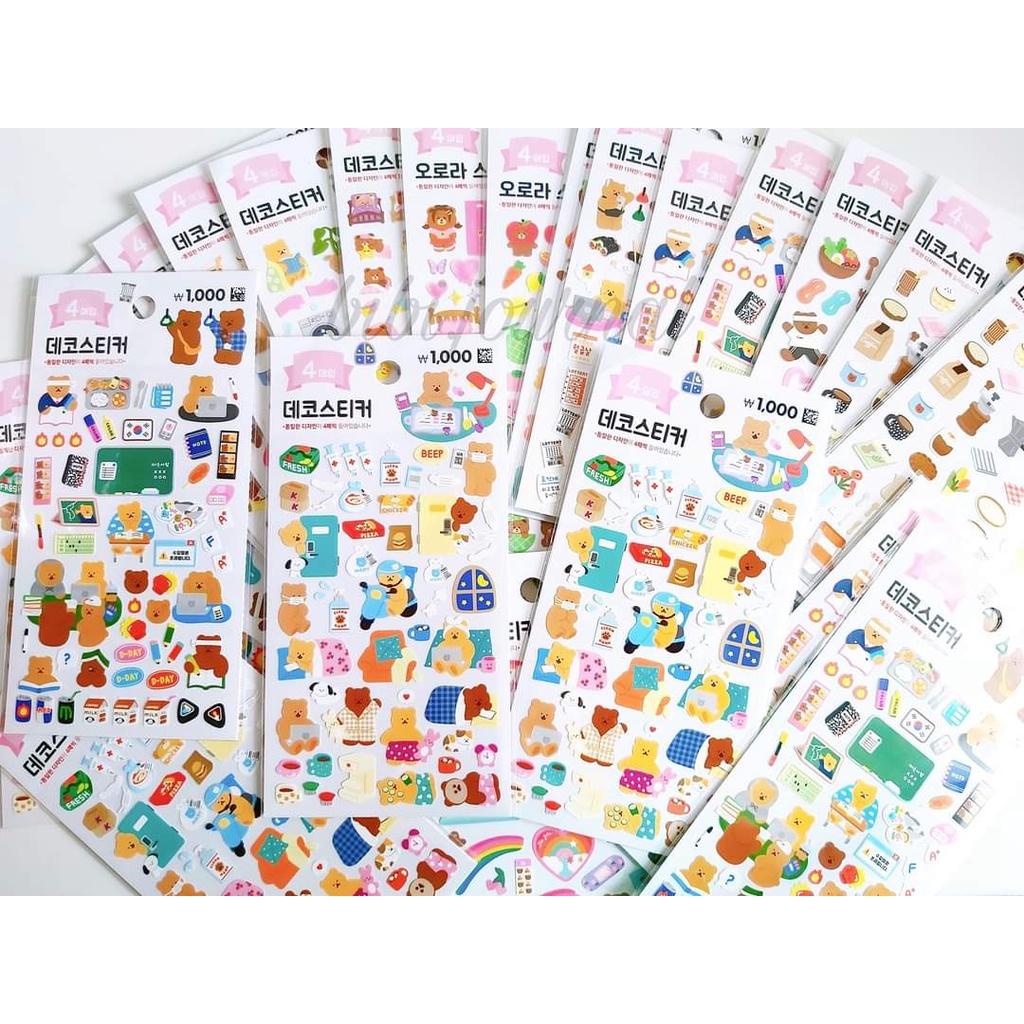 STICKER GẤU CUTE TRANG TRÍ