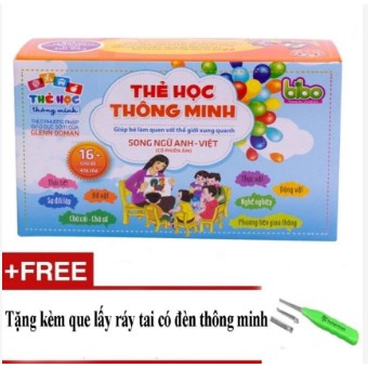 Thẻ học thông minh song ngữ 16 chủ đề tặng ráy tai