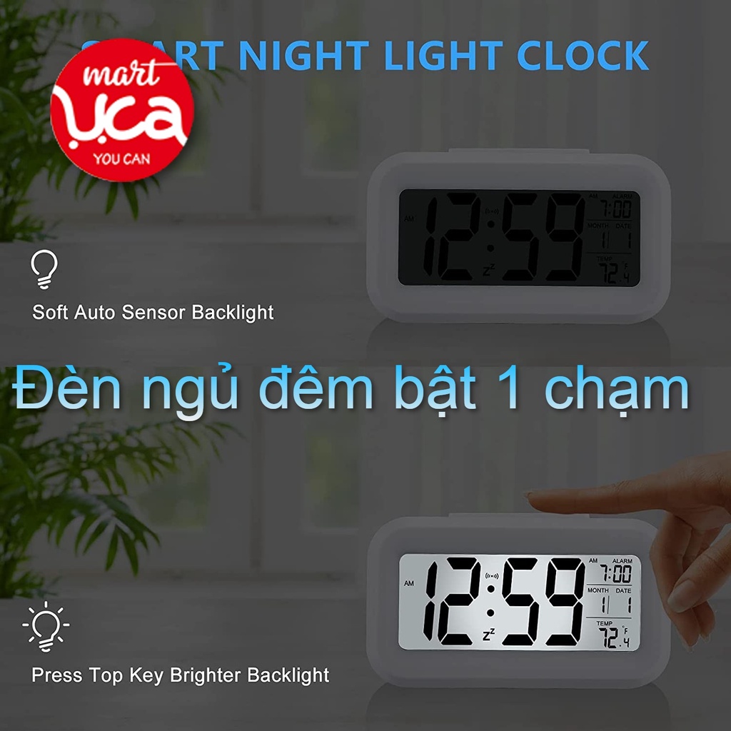 Đồng Hồ Để Bàn LED Thông Minh Báo Thức Hẹn Giờ Đo Nhiệt Độ Lịch Ucamart Cho Học Sinh Sinh Viên