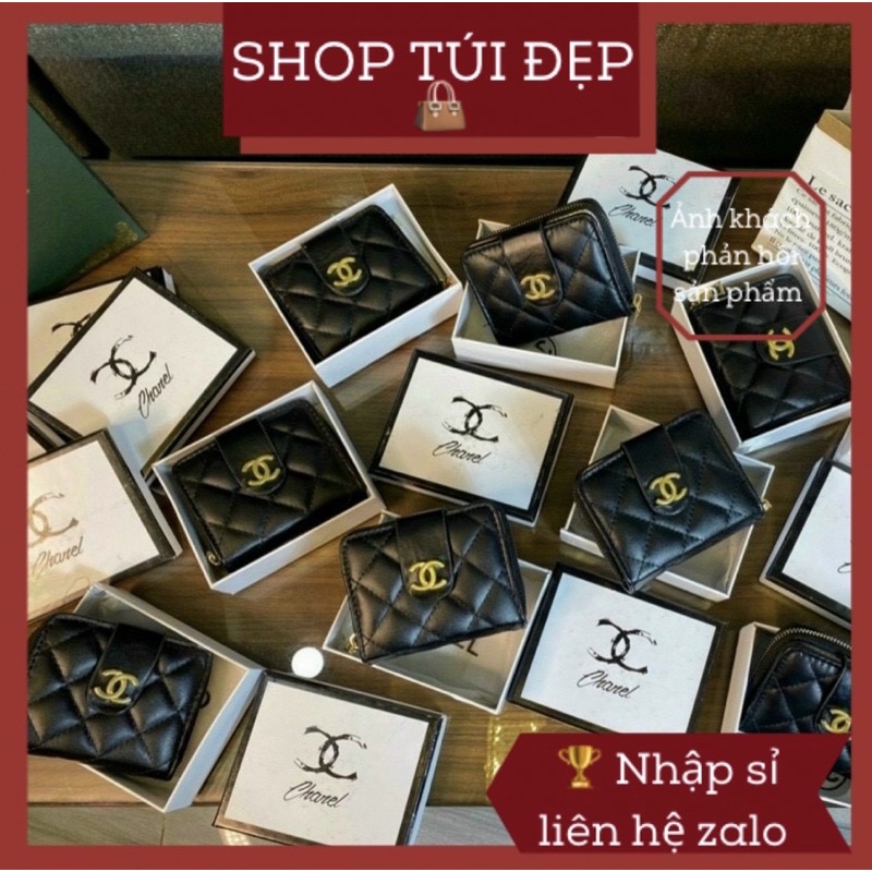 Ví mini màu đen nhiều ngăn giá rẻ cực đẹp