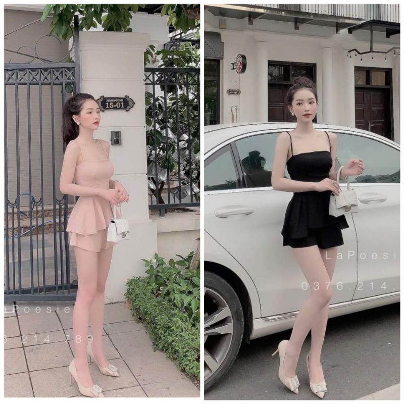 Set áo peplum + quần ngắn ( có mút dày)
