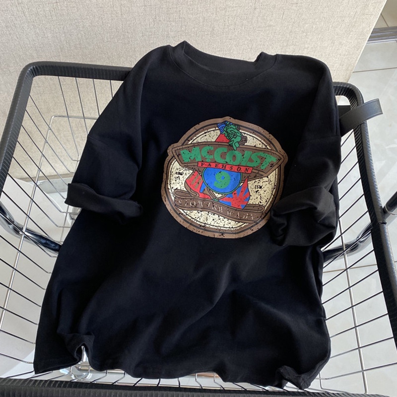 NRVP Áo thun tay ngắn cổ tròn bằng vải cotton 100% phong cách Hàn Quốc thời trang mùa hè dành cho nữ