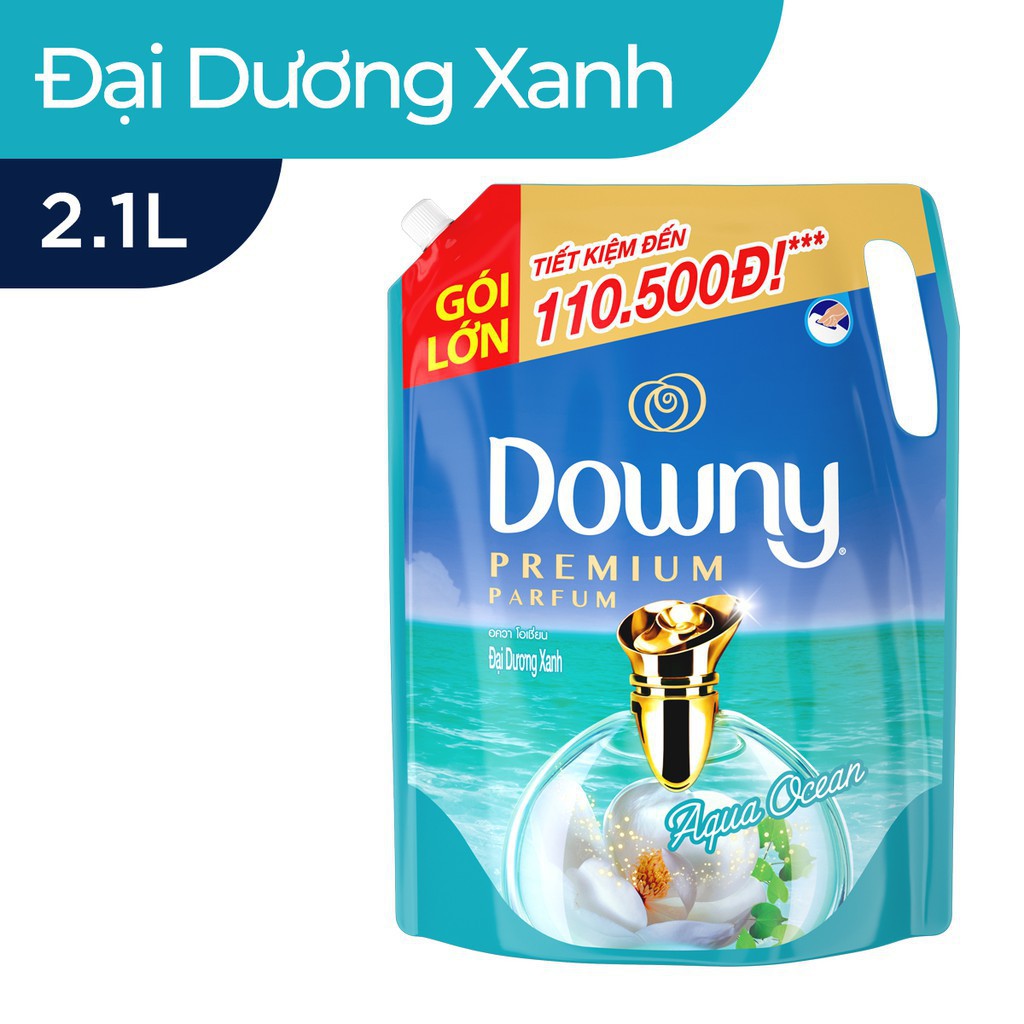 [HC GIFT] Nước xả vải Downy Premium Parfum Đậm Đặc Hương Đại Dương Xanh túi 2.1 L