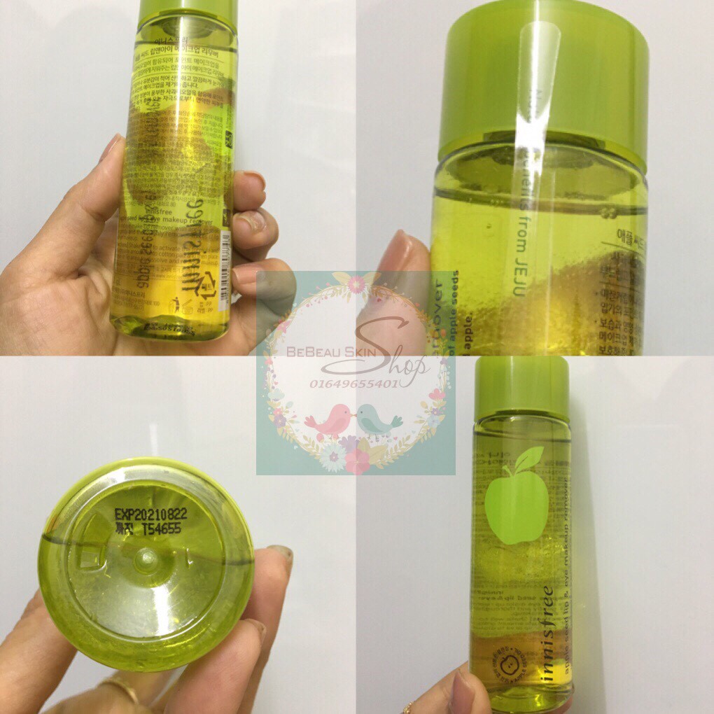 Tẩy Trang Mắt Môi Táo Innisfree Apple Juicy Lip & Eye Remover