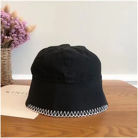 Đen Nón Tai Bèo Chất Liệu Cotton Phong Cách Retro Hàn Quốc Cho Nữ