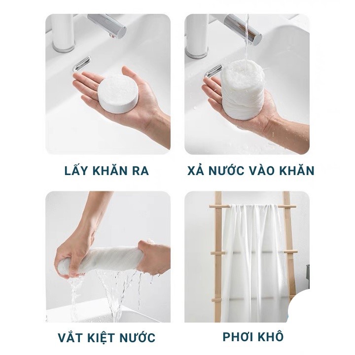 Khăn tắm nén dạng viên tiện dụng mang theo đi du lich, đi chơi dài 70x140cm siêu lớn