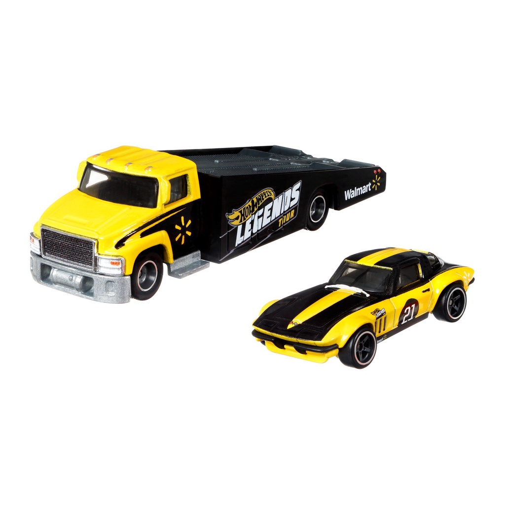 Xe mô hình Hot Wheels Team Transport Custom Corvette Stingray Coupe & Carry Legends Walmart Exclusive