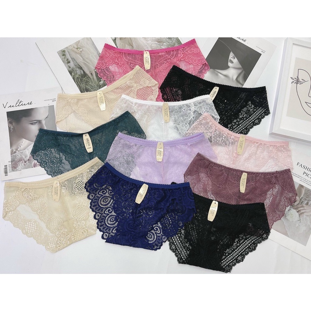 Combo 10 Quần Lót Nữ Ren Sexy Thiết Kế Họa Tiết Ren Xuyên Thấu Siêu Gợi Cảm Quyến Rũ Dành Cho Bạn Nữ
