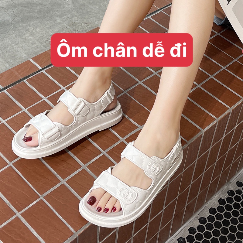 Dép sandal nữ quai hậu học sinh kiểu dáng unisex ulzzang basic đi học đi mưa cao su mềm-giày dép 97