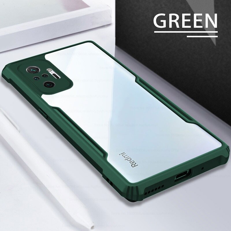Ốp điện thoại acrylic trong suốt chống sốc bảo vệ cho Xiaomi Redmi Note 11 10 10s Poco X3 GT M3 M4 Pro F3 5g