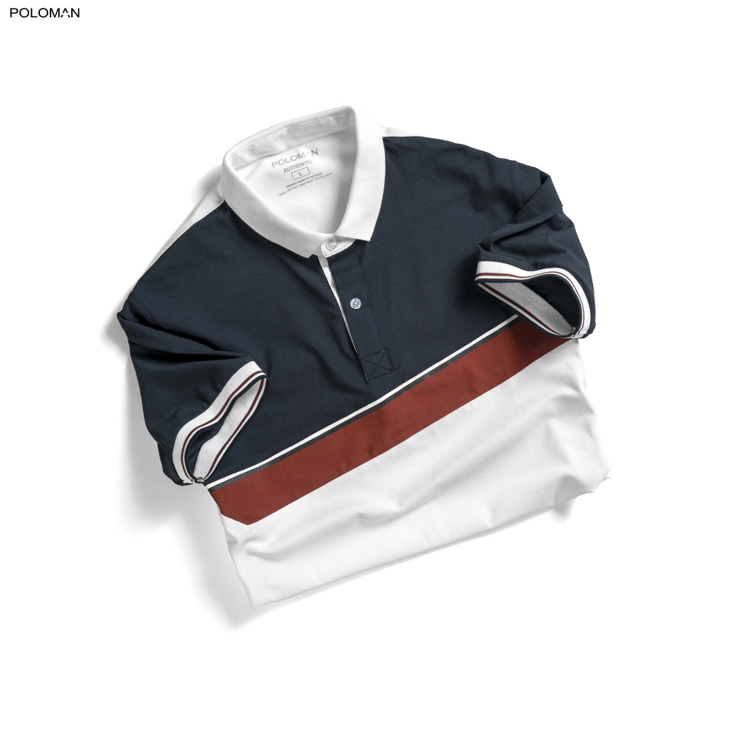 Áo Polo nam cổ bẻ phối TIDAL vải cá sấu Cotton xuất xịn,chuẩn form, sang trọng - thanh lịch - POLOMAN | BigBuy360 - bigbuy360.vn