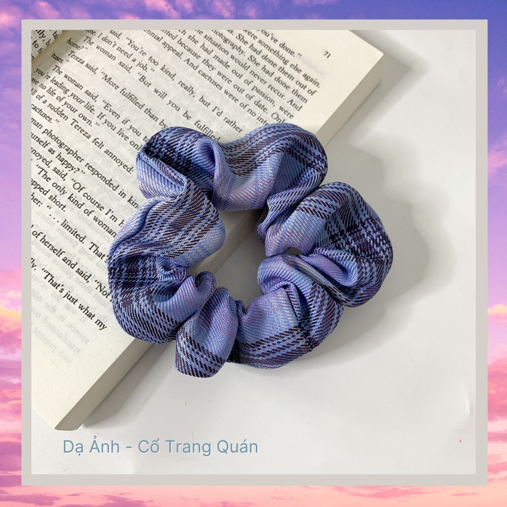 Scrunchies Caro Scrunchies Trơn Cột tóc Dây cột tóc Cột tóc vải Dây buộc tóc voan