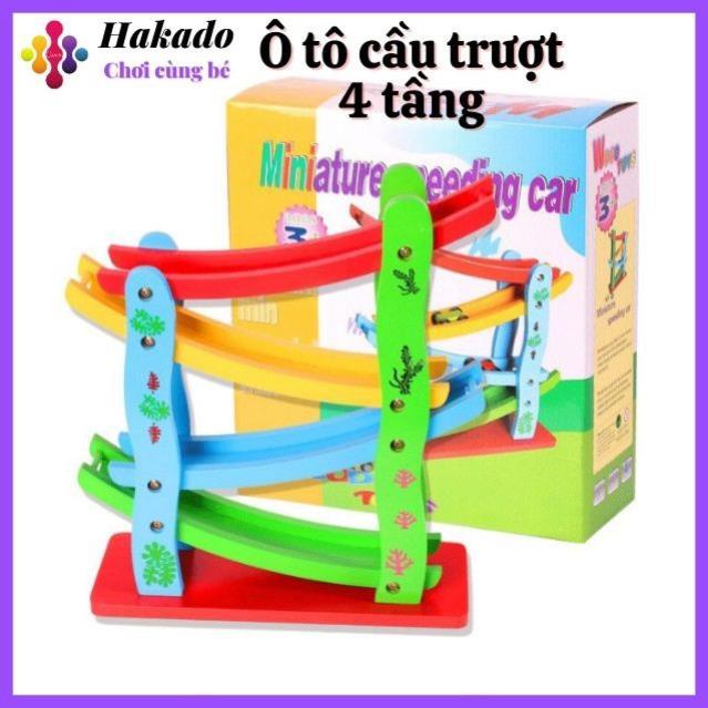 Đồ chơi gỗ cầu trượt ô tô 4 tầng cho bé yêu  (hàng loại 1)