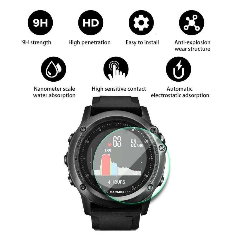 FLEXIBLE GARMIN Set 5 Kính Cường Lực 9h Bảo Vệ Màn Hình Cho Đồng Hồ Garmin Fenix 5 5s 5x Plus