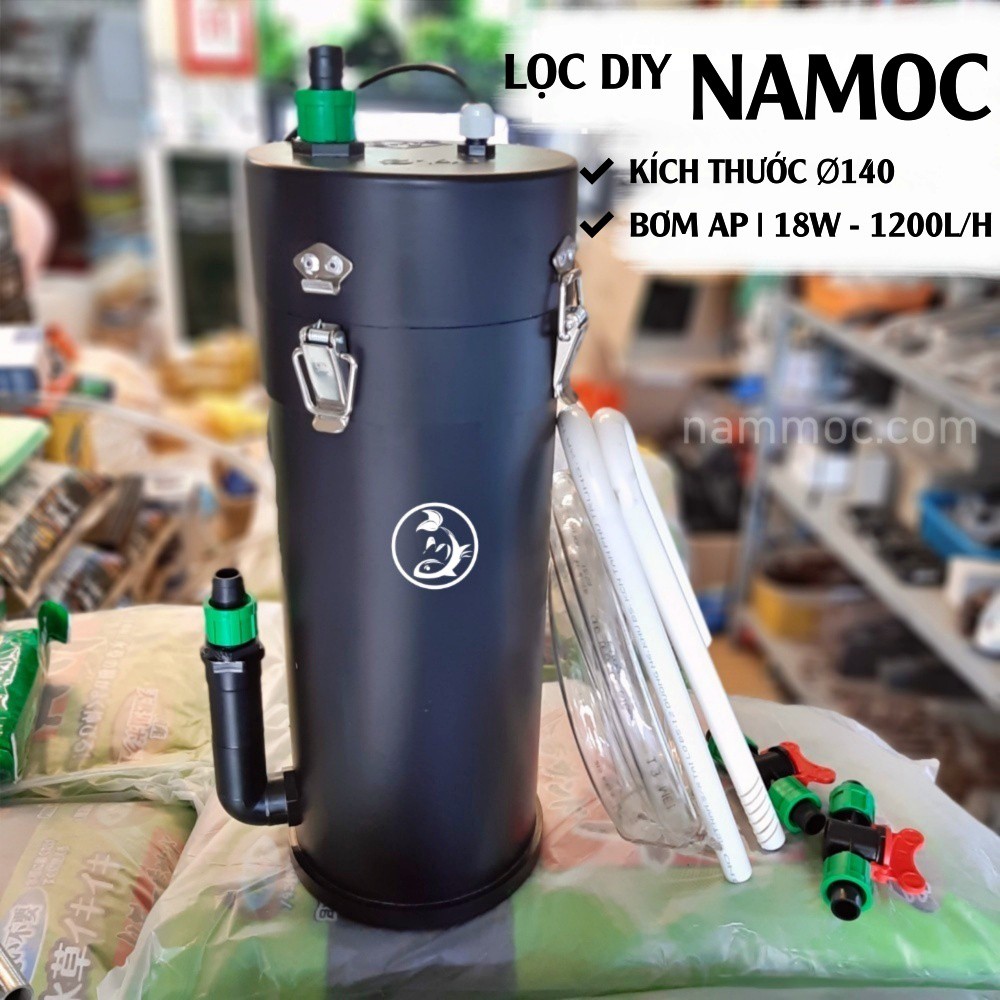 Lọc DIY NAMOC Fi140 | 18W~1200L/H - Full Phụ Kiện & Vật Liệu Lọc | Lọc Thùng Chế Cho Bể Cá Cảnh, Thuỷ Sinh