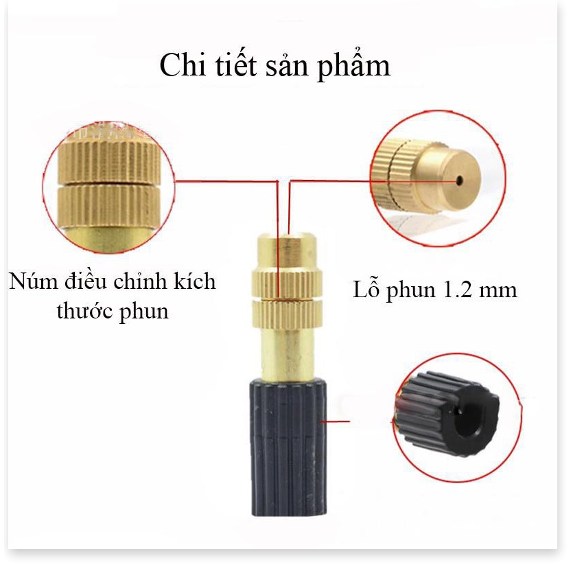 Bộ 10 bec phun sương bằng đồng tưới cây, tưới lan, làm mát không khí