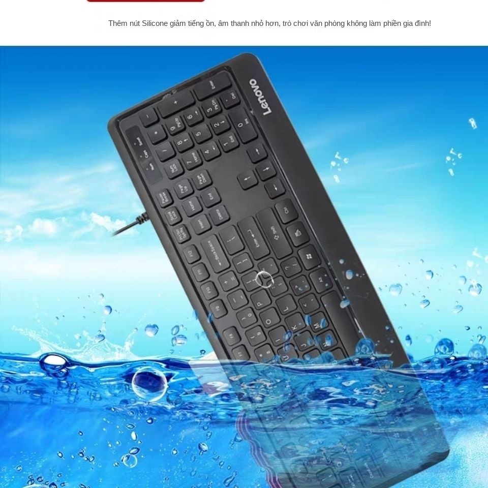 Bộ bàn phím và chuột có dây Lenovo KM102 chính hãng máy tính để xách tay chống nước văn phòng