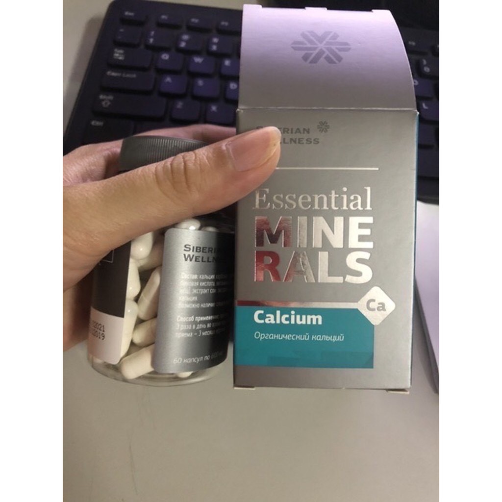 Viên uống bổ sung Canxi Essential Minerals Calcium hỗ trợ phục hồi xương khớp Siberian Wellness Siberi Nga 60v | Thế Giới Skin Care