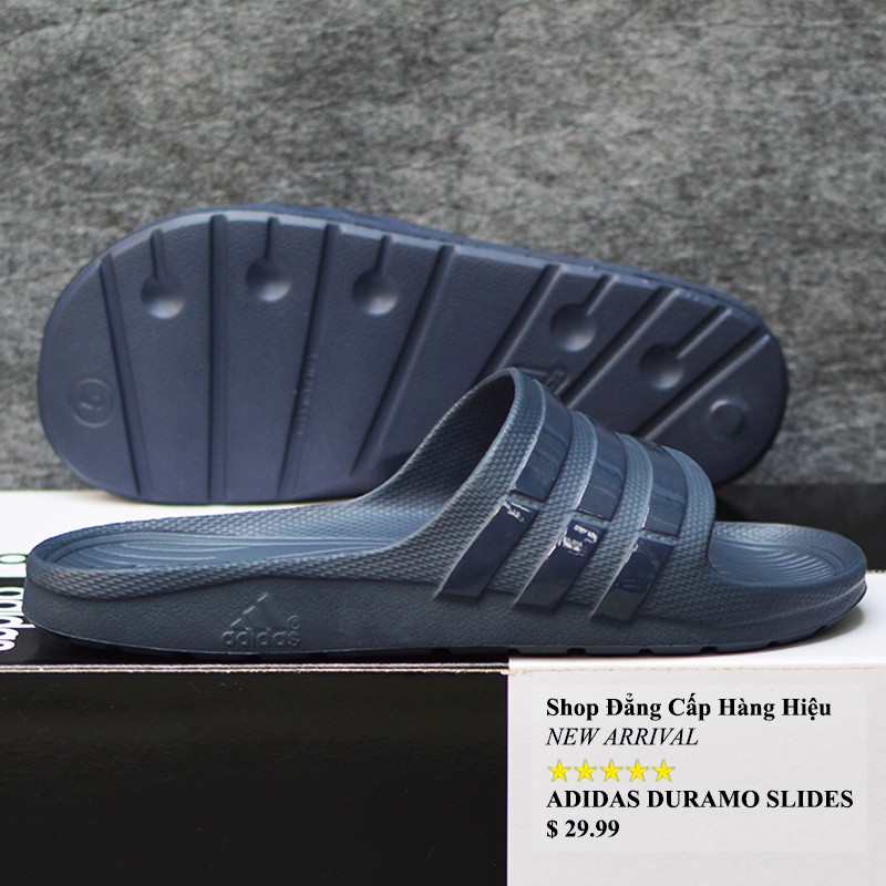 Dép Adidas Duramo chính hãng màu xanh đen sọc bóng