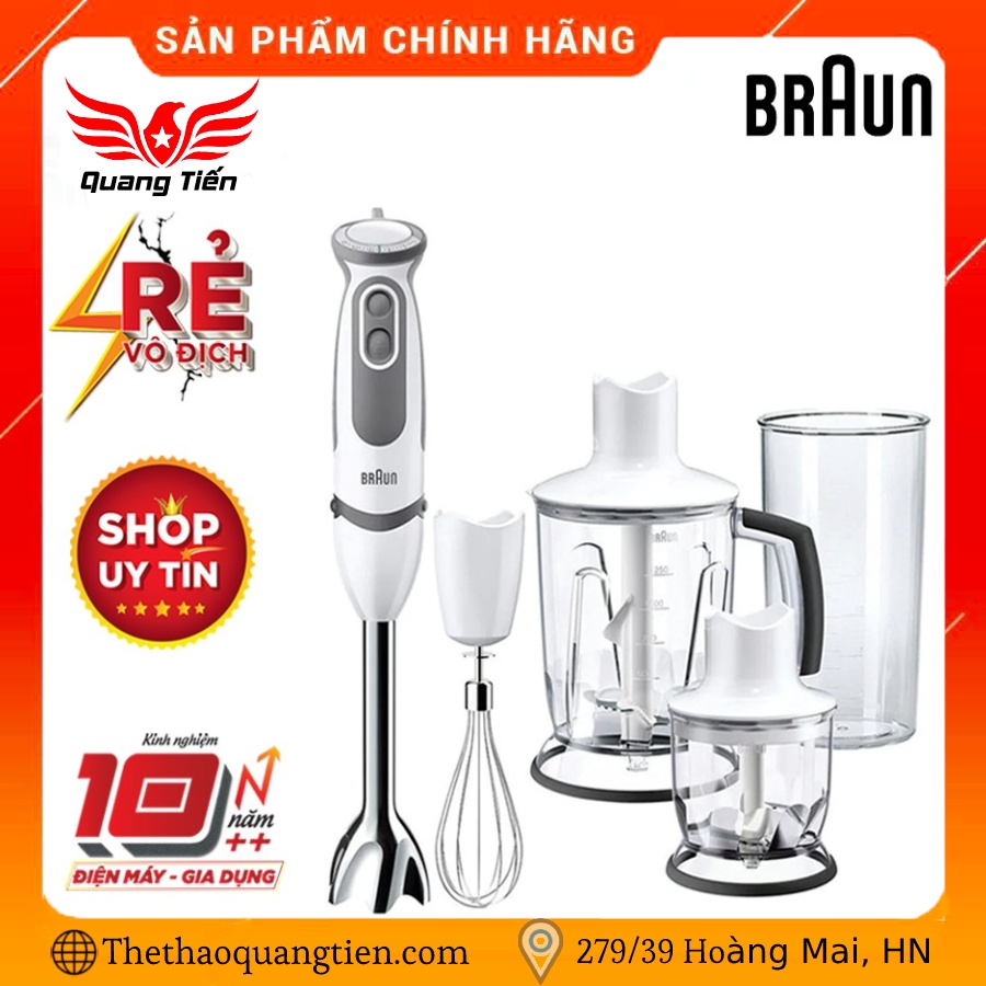 [CHÍNH HÃNG] Máy xay cầm tay Braun MQ5200/ MQ5235/ MQ5245 công suất 1000w sản xuất tại Rumani