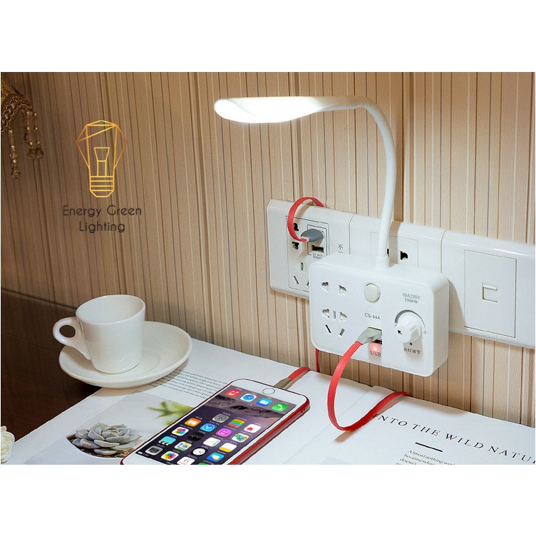 Ổ Cắm Điện Thông Minh Energy Green Lighting  Tích Hợp Đèn Phát Sáng OD-819 -Tăng Giảm Ánh Sáng - Có Đầu Cắm USB