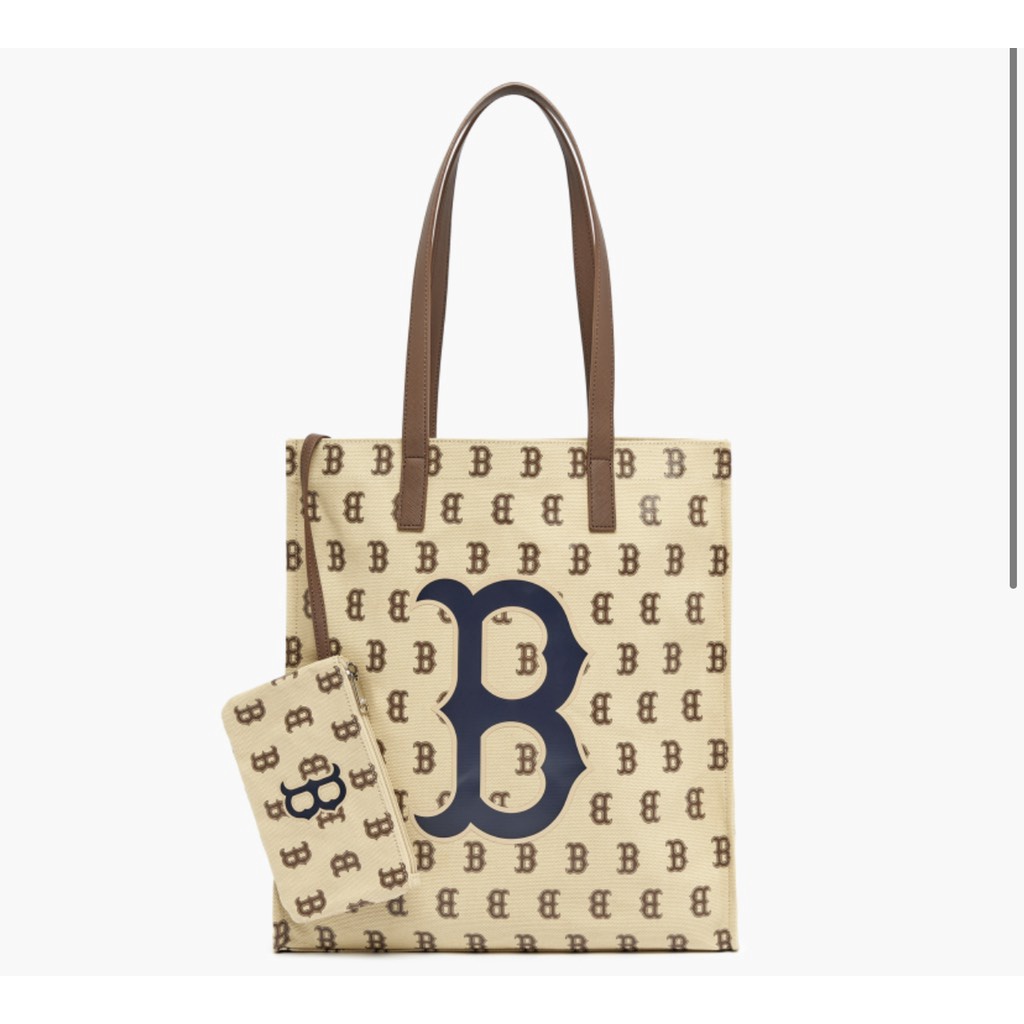 Túi tote MLB monogram kem boston