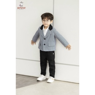 Set vest kẻ bé trai phong cách hàn quốc