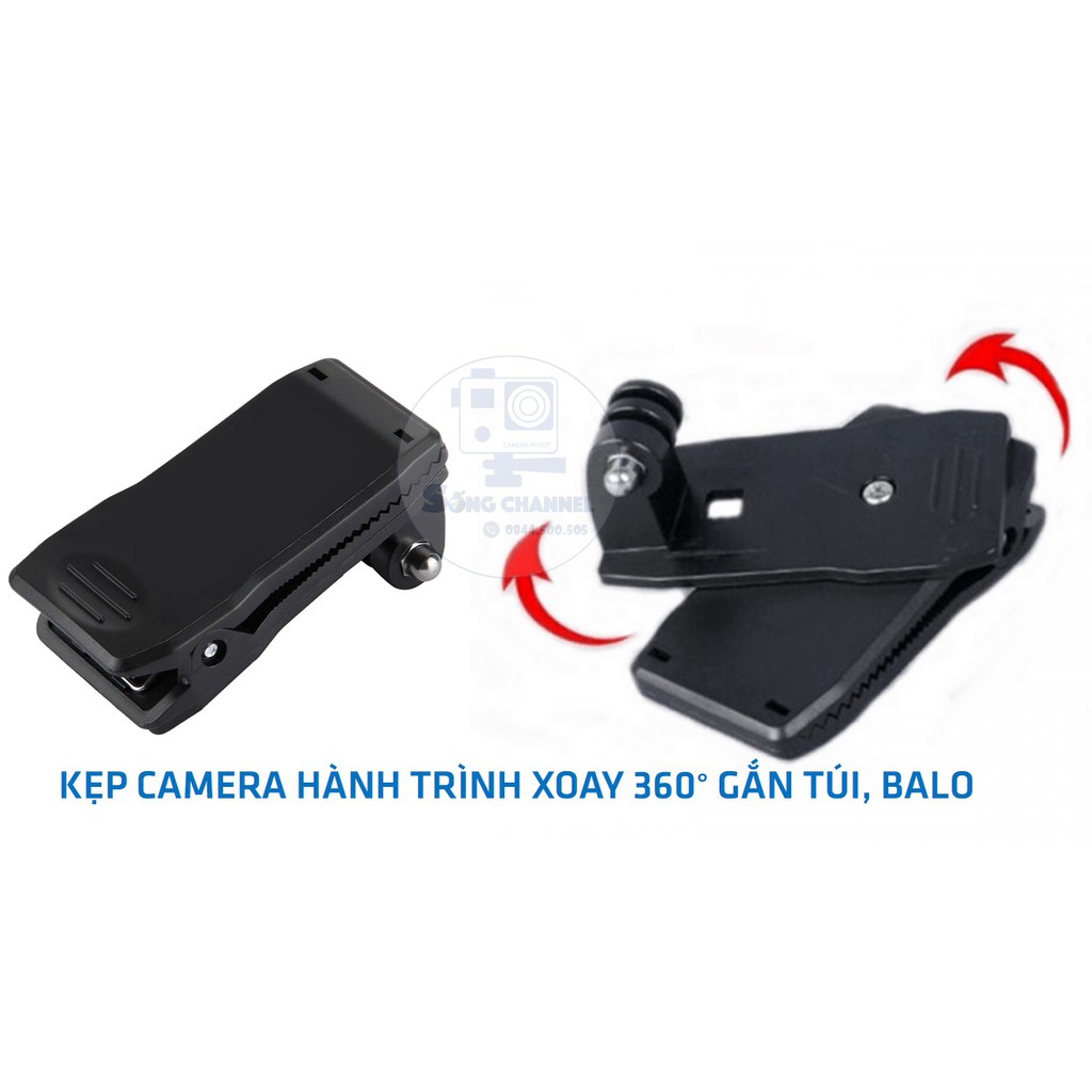 Kẹp Camera Hành Trình 360 Độ Gắn Túi, Balo