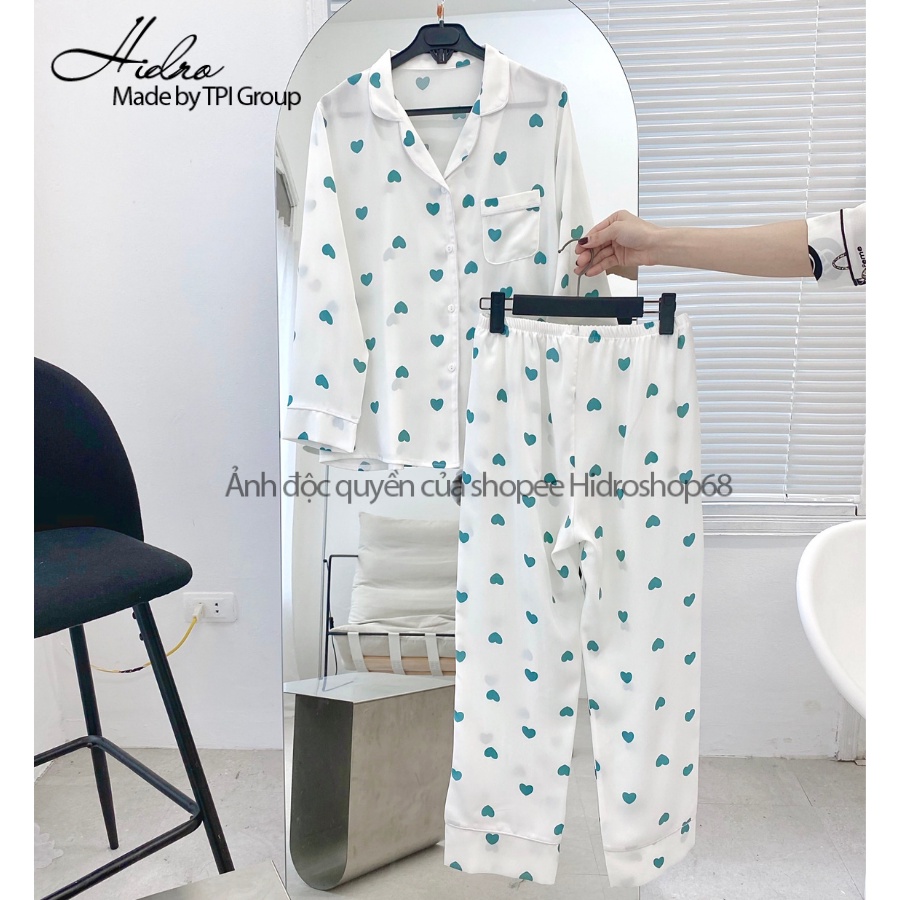 Bộ Pijama Lụa Dài Tay Thiết Kế Cao Cấp Chất Mềm Mịn Không Nhăn | BigBuy360 - bigbuy360.vn