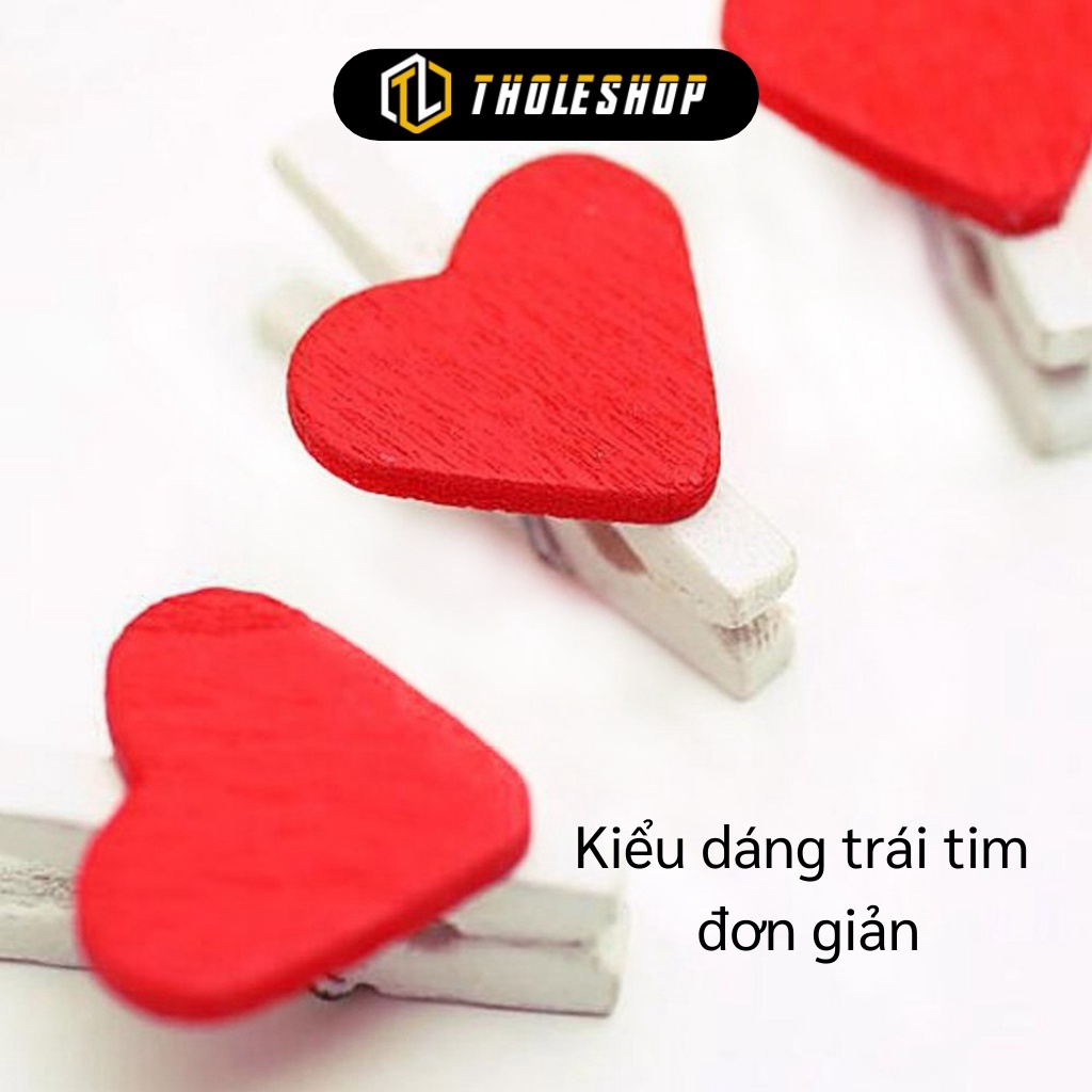 [SGD] Kẹp Ảnh - Combo 10 Kẹp Gỗ Treo Ảnh Hình Trái Tim Trang Trí Phòng, Tiệc Sinh Nhật 8484