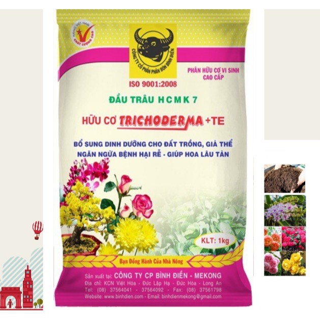 Phân hữu cơ vi sinh trichoderma, dưỡng chất và Ngăn Ngừa Bệnh Giúp Hoa Lâu Tàn (túi 1kg)