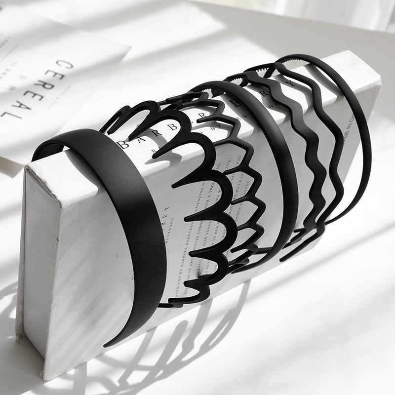 Băng Đô Cài Tóc Rửa Mặt Màu Đen Đơn Giản Chống Trượt Kiểu Hàn Quốc Thời Trang Cho Nam Nữ