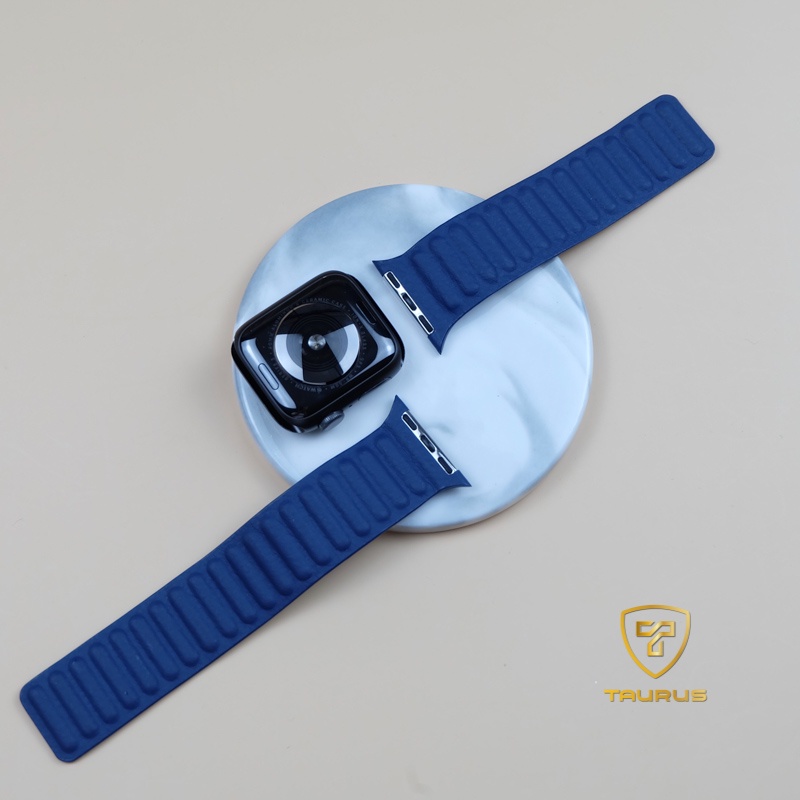 Dây APPLE WATCH TAURUS [ AW38 ] Da Xanh Than có cho Size 38/ 40mm / 42mm / 44mm