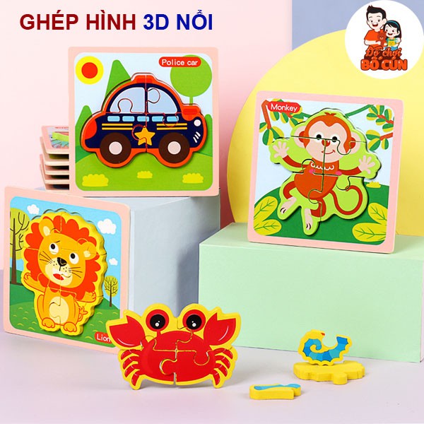 HOT 2021] Đồ chơi ghép hình nổi 3D bằng gỗ KABI phát triển kỹ năng