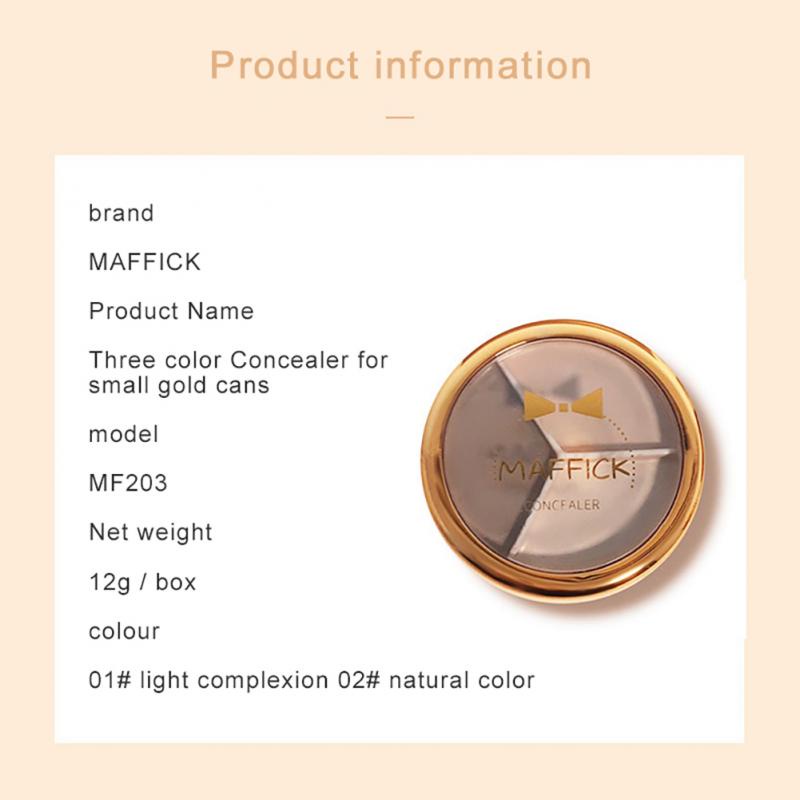 Bảng Kem Che Khuyết Điểm MAFFICK 3 Màu Dưỡng Ẩm Lâu Trôi Che Phủ Quầng Thâm Và Mụn Hiệu Quả