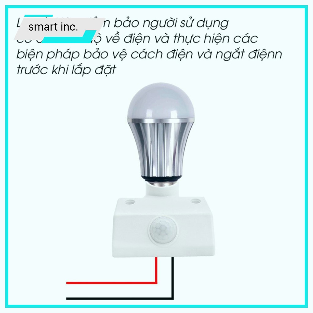 Đui Đèn Cảm Ứng Chuyển Động E27 Smart Home Đuôi Đèn Cảm Biến Hồng Ngoại Tự Động Sáng Chuôi Đèn Cảm Ứng Treo Ngoài Trời