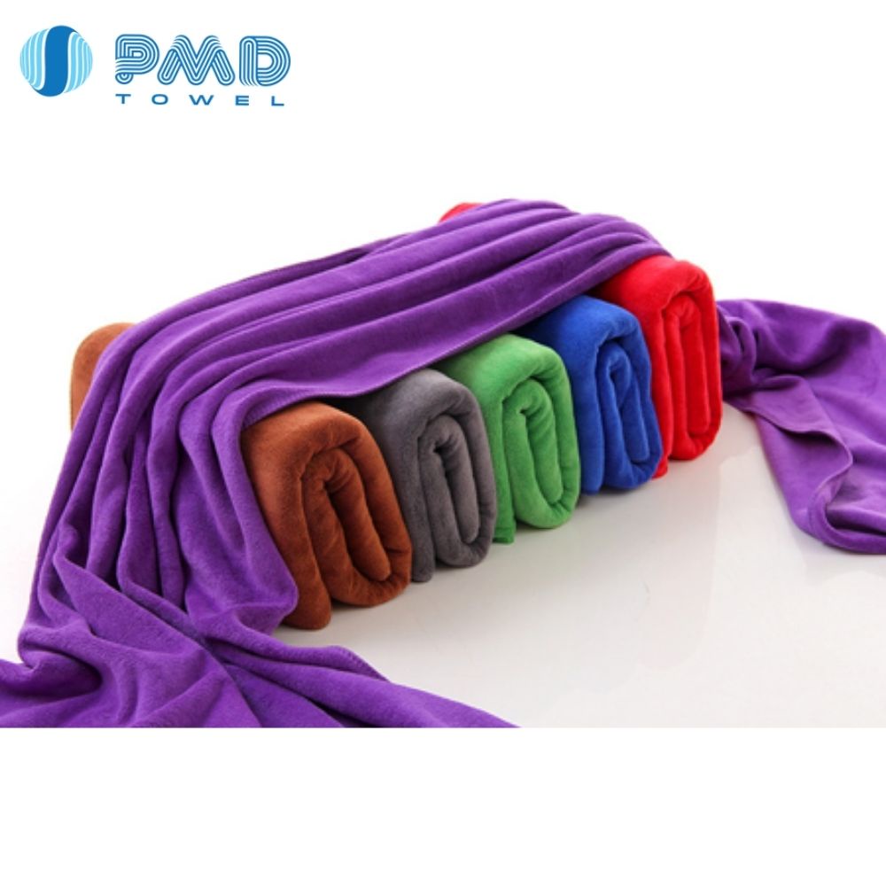 Khăn tắm Microfiber dày dặn kích thước 60x120cm mềm mịn thấm hút tốt không sổ lông không phai màu phù hợp mọi gia đình