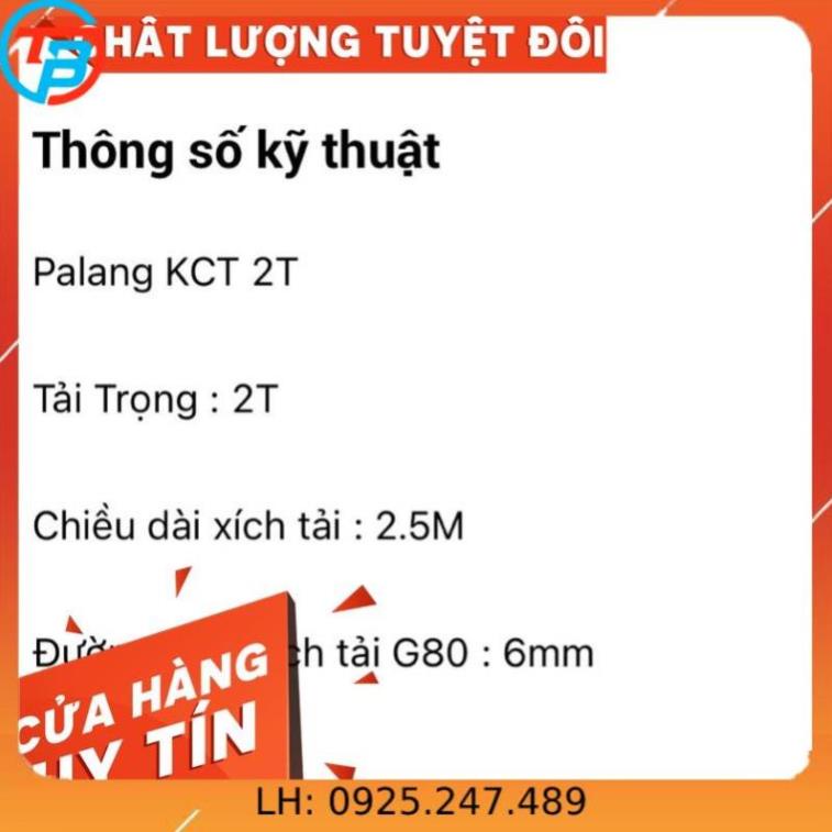 [GIÁ SỈ] Palang Xích KCT 1 Tấn - 2 Tấn [SIÊU RẺ]  - Cáp Thép Thái Bình Vina