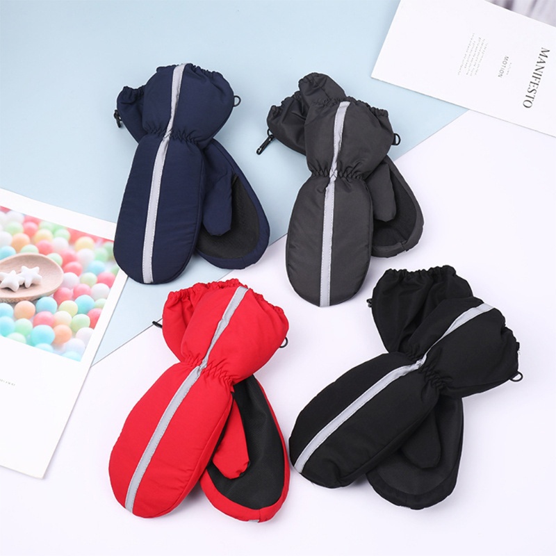 Găng Tay Trượt Tuyết Phủ Lông Cừu Dày Dặn Chống Gió Cho Bé