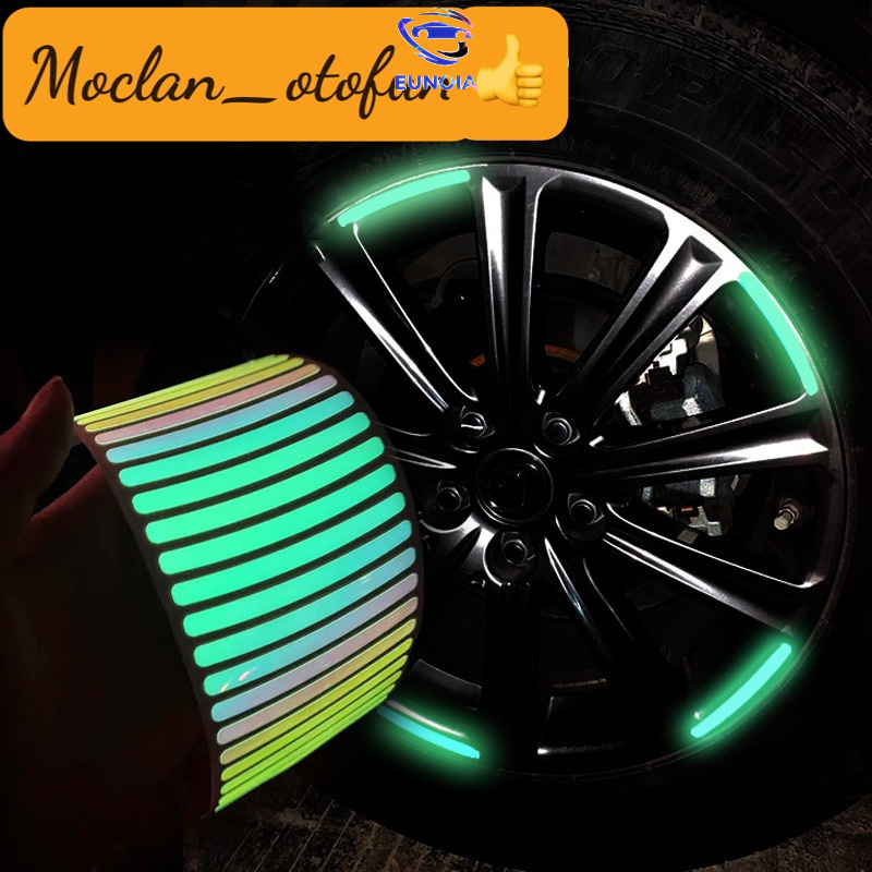 Set 20 Miếng Dán Phản Quang 7 màu Trang Trí Viền Bánh Xe ô tô , xe máy , xe đạp , mũ nón bảo hiểm thời trang cá tính