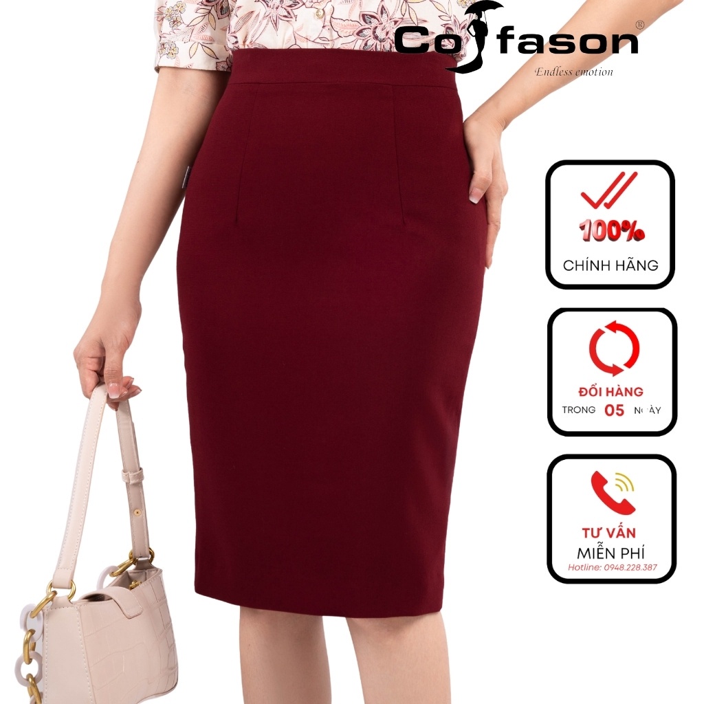 Chân váy bút chì công sở, cạp 4 phân, chân váy nữ thiết kế Cofason, vải BOI nhập ngoại Hàn Quốc, không nhàu - Hàng mới v