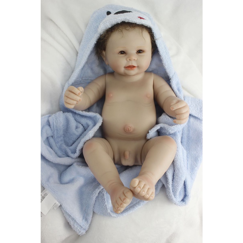 Búp Bê Tái Sinh Bé Trai Thân Nhựa Mềm 50 cm _ Body Full Silicone 19 inch Doll